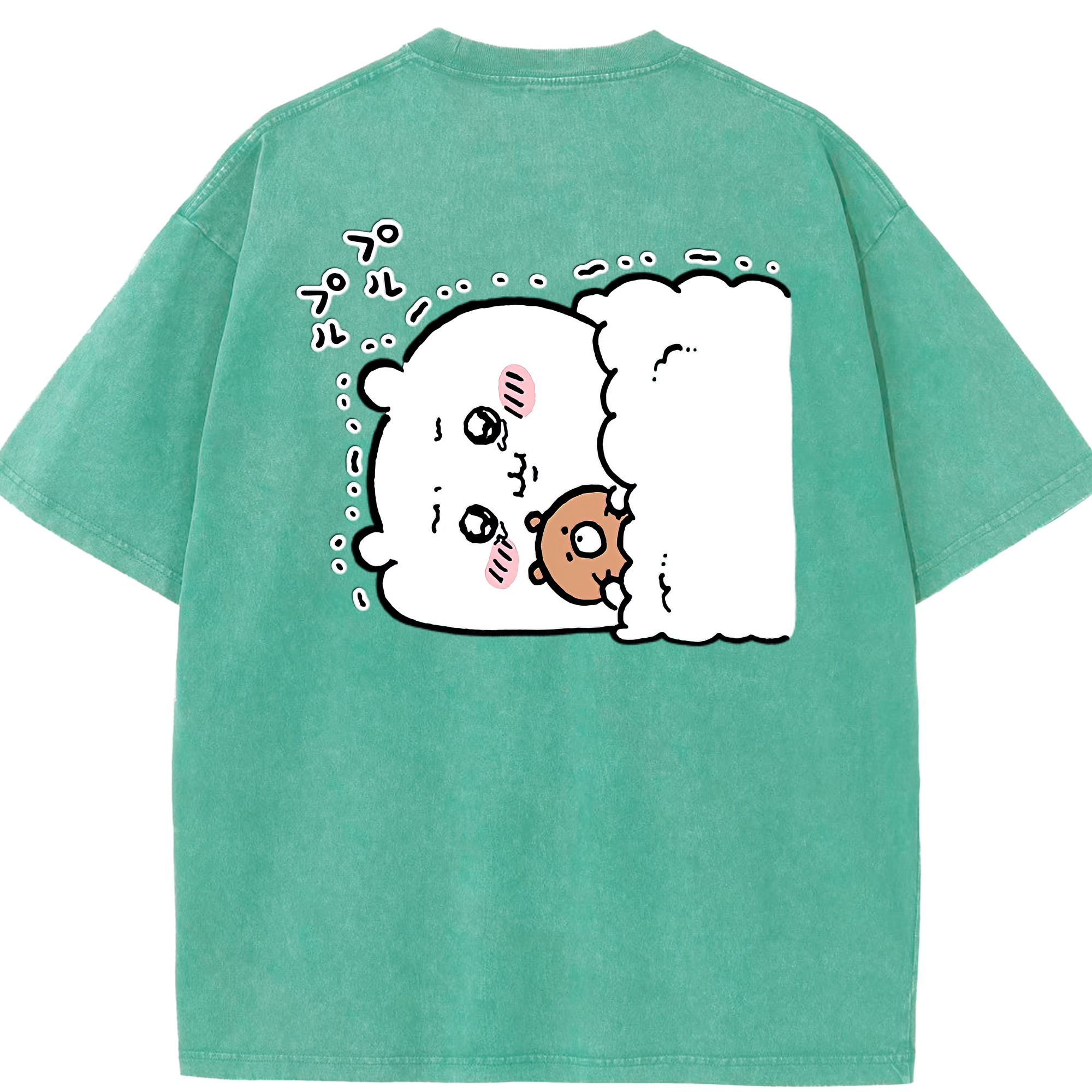 （画像用） ちいかわ ちいかわ Chii-kawa chiikawa 綿100% ヴィンテージ風 半袖Tシャツ（背面プリント）